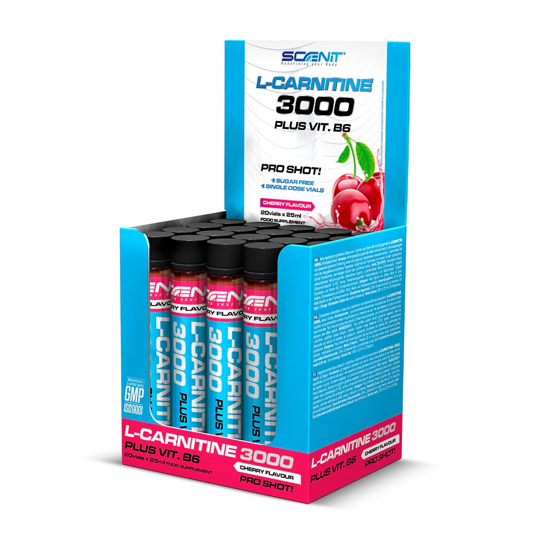 L-Carnitine 3000 + Vitamin B6 - 20 vials x 25 ml -  Cherry