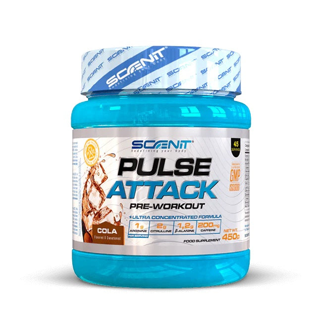 Pulse Attack - 450 g - Pre-workout for training with arginine, beta alanine, citrulline, creatine, taurine...   Cola
